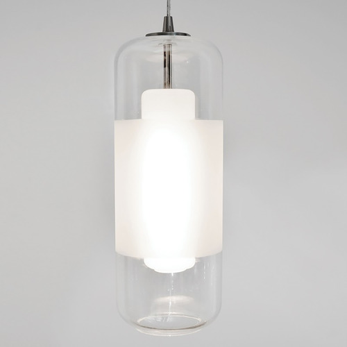 Afx Lighting Hermosa Satin Nickel LED Mini-Pendant Light with Cylindrical Shade