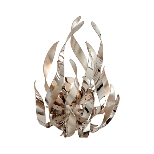 Graffiti Silver Leaf & Stainless Steel Sconce by Corbett Lighting