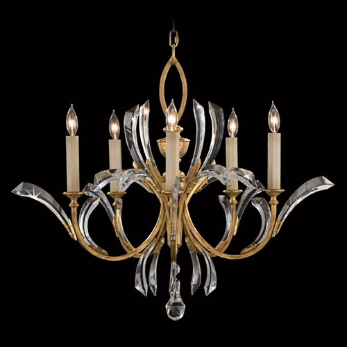 Fine Art Lamps Beveled Arcs Gold Leaf Crystal Chandelier