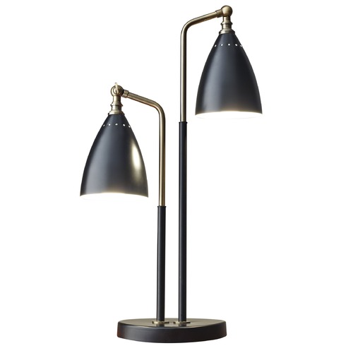Adesso Home Lighting Mid-Century Modern Desk Lamp Black with Brass Chelsea by Adesso Home Lighting 3464-01