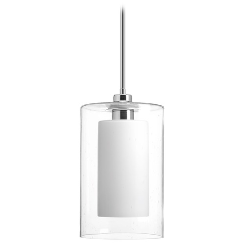 Progress Lighting Double Glass Pendant in Chrome by Progress Lighting P500019-015