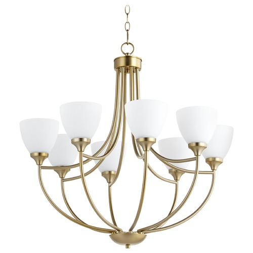 Quorum Lighting Enclave Aged Brass Chandelier by Quorum Lighting 6059-8-80