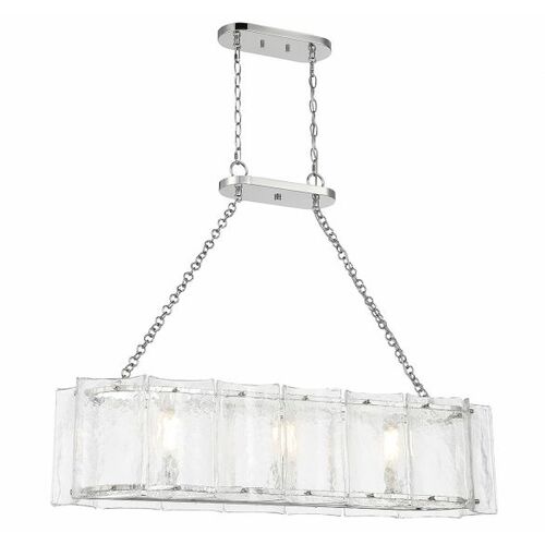 Genry 3-Light Linear Chandelier in Polished Nickel by Savoy House