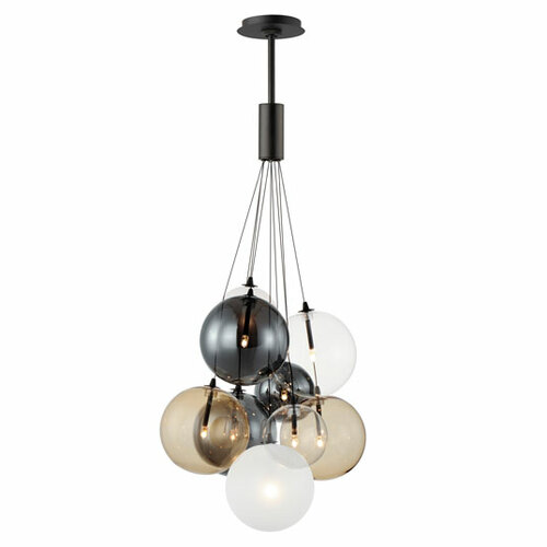 Burst 9-Light LED Cluster Pendant in Black by ET2 Lighting