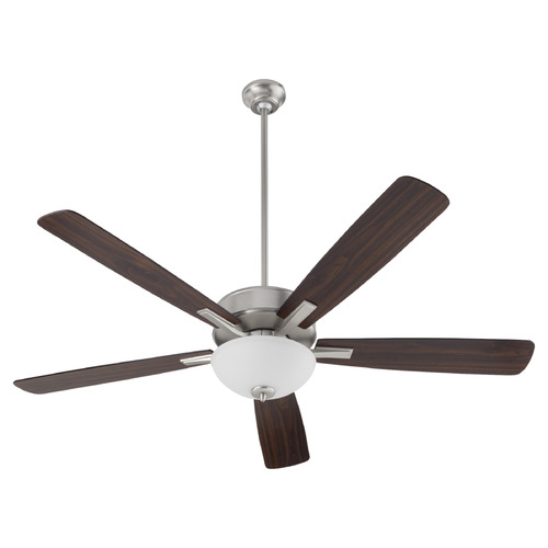 Ovation Satin Nickel LED Ceiling Fan with Light by Quorum Lighting