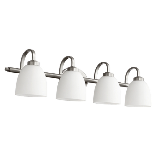 Quorum Lighting Reyes Classic Nickel Bathroom Light by Quorum Lighting 5060-4-64