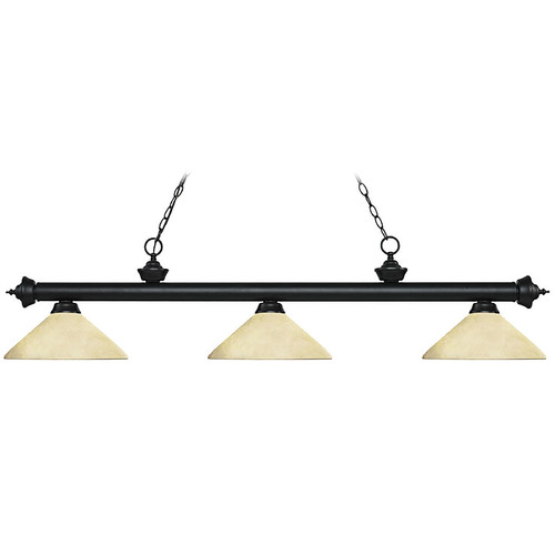 Z-Lite Riviera Matte Black Billiard Light by Z-Lite 200-3MB-AGM14