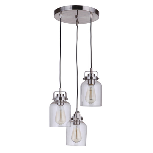 Craftmade Lighting Foxwood Brushed Polished Nickel Multi-Light Pendant by Craftmade Lighting 53692-BNK