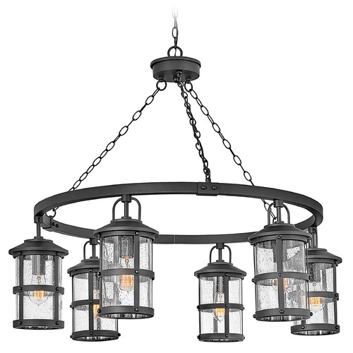 Hinkley Lakehouse 12V Medium Outdoor Chandelier in Black by Hinkley Lighting 2689BK-LV