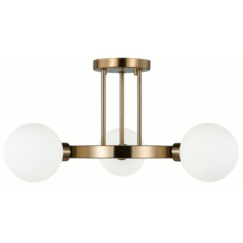 Visual Comfort Studio Collection Clybourn Satin Brass Semi-Flushmount Light