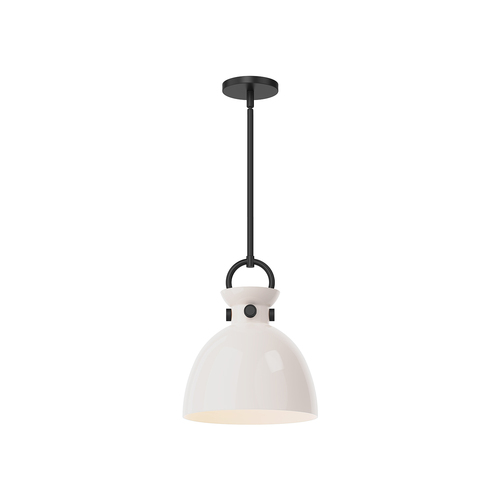 Alora Lighting Alora Lighting Waldo Matte Black Pendant Light with Bowl / Dome Shade PD411811MBGO