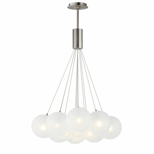 ET2 Lighting Burst 12-Light LED Cluster Pendant in Satin Nickel by ET2 Lighting E25089-54SN