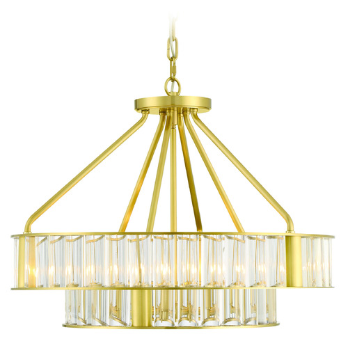 Crystorama Lighting Libby Langdon Farris Aged Brass Chandelier