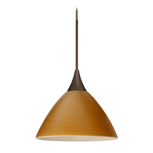 Besa Lighting Besa Lighting Domi Bronze Mini-Pendant Light with Bell Shade 1XT-1743OK-BR