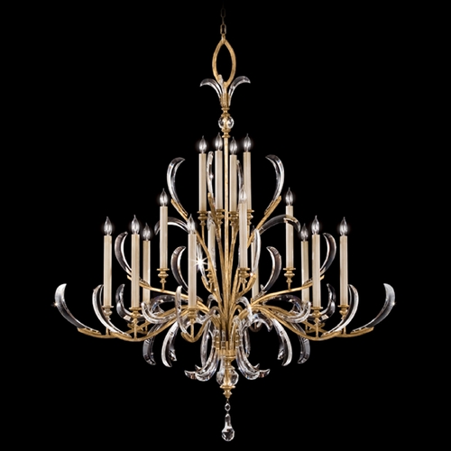 Fine Art Lamps Fine Art Lamps Beveled Arcs Gold Leaf Crystal Chandelier 770040ST