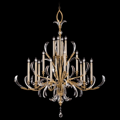Fine Art Lamps Beveled Arcs Gold Leaf Crystal Chandelier