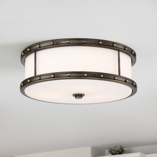 Minka Lavery Harvard Court Bronze with Liberty Gold Highlights LED Flush Mount by Minka Lavery 827-103-L