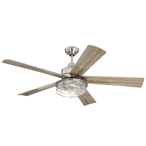 Garrick 56-Inch Wet LED Fan in Brushed Nickel by Craftmade Lighting