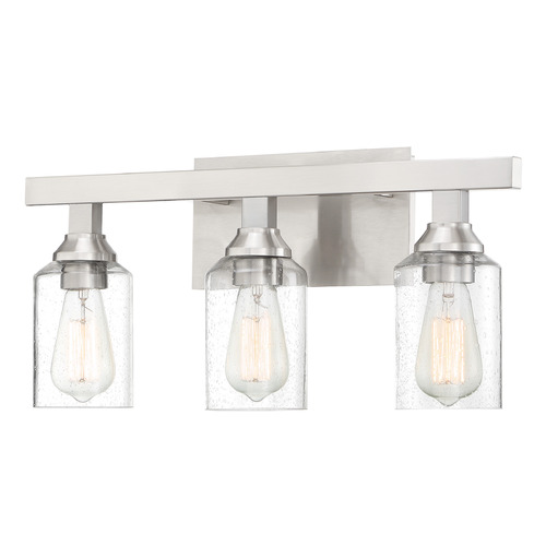 Chicago Brushed Polished Nickel Bathroom Light by Craftmade Lighting