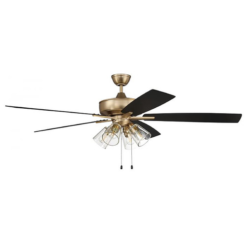 Craftmade Lighting Super Pro 104 60-Inch LED Fan in Satin Brass by Craftmade Lighting S104SB5-60BWNFB