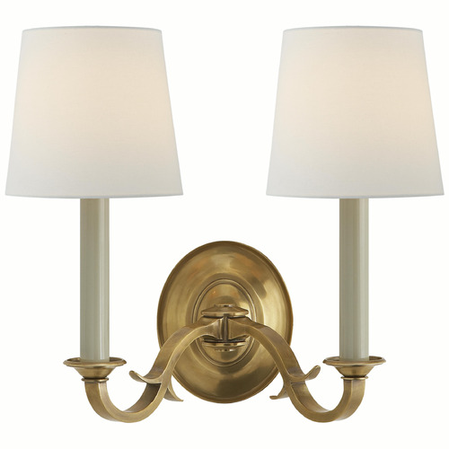 Visual Comfort Signature Collection Thomas O'brien Channing Hand-Rubbed Antique Brass Sconce