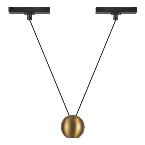 Kuzco Lighting Faria Double Brushed Gold LED Mini-Pendant Light with Globe Shade
