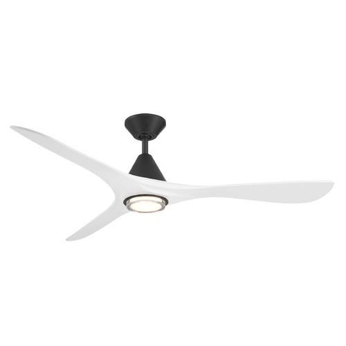 Modern Forms Carve Matte Black & Matte White LED Ceiling Fan with Light