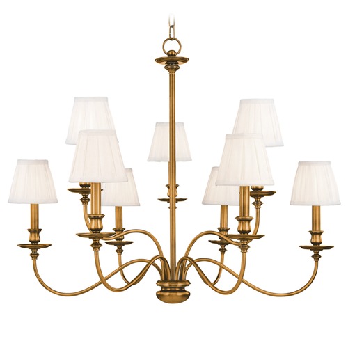 Menlo Park Chandelier in Aged Brass by Hudson Valley Lighting