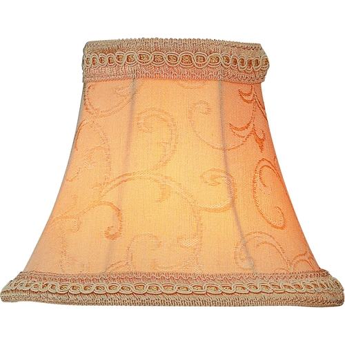 Lite Source Lighting Beige Jacquard W. Trim Bell Lamp Shade with Clip-On Assembly CH513-6