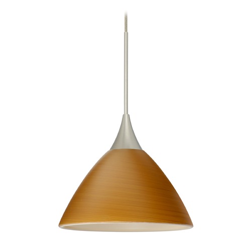 Besa Lighting Domi Satin Nickel Mini-Pendant Light with Bell Shade