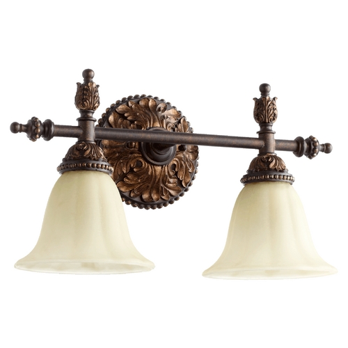 Rio Salado Toasted Sienna with Mystic Silver Bathroom Light by Quorum Lighting