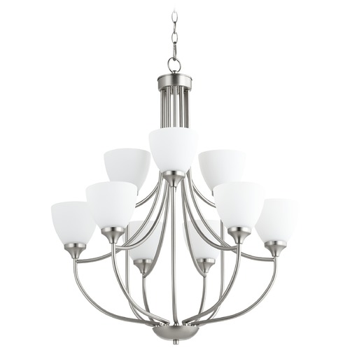 Quorum Lighting Enclave Satin Nickel Chandelier by Quorum Lighting 6059-9-65