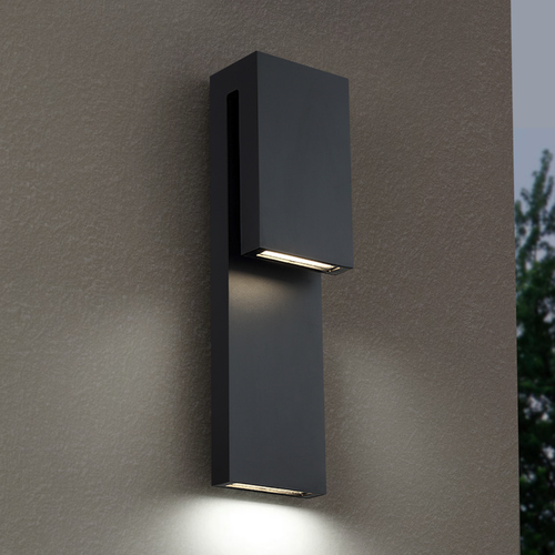 Double Down 18-Inch LED Outdoor Wall Light in Black by Modern Forms
