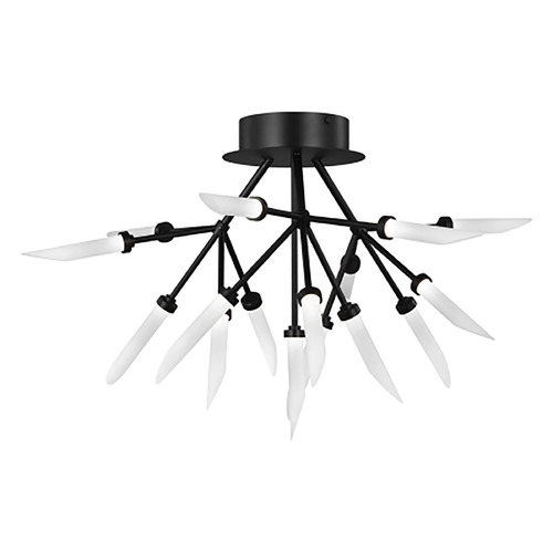 Visual Comfort Modern Collection Spur LED Flush Mount in Matte Black by Visual Comfort Modern 700FMSPRB-LED927