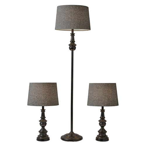 Adesso Home Chandler Dark Bronze Table and Floor Lamp Set