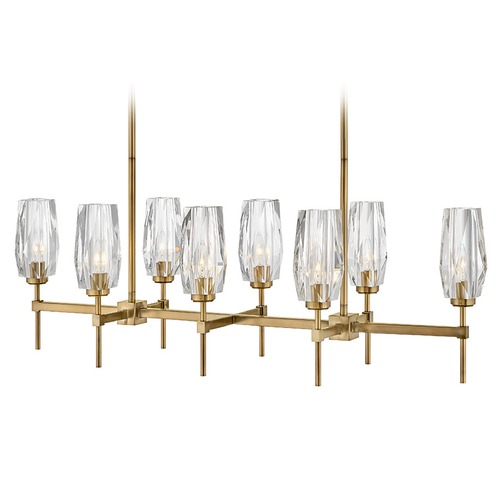 Ana 8-Light Linear Chandelier in Heritage Brass by Hinkley Lighting