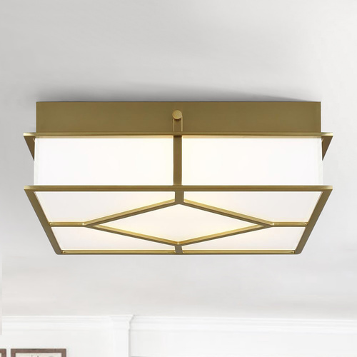 Alexa Hampton Transom 13-Inch Burnished Brass Flush Mount by Visual Comfort Studio