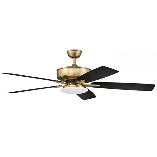 Pro Plus 112 52-Inch LED Fan in Satin Brass by Craftmade Lighting