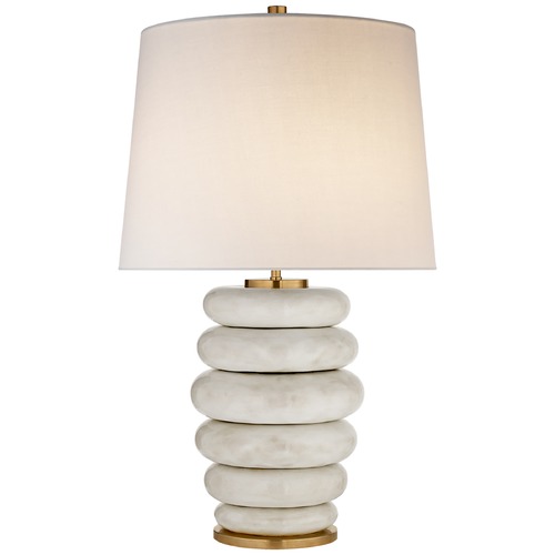 Visual Comfort Signature Collection Kelly Wearstler Phoebe Stacked Lamp in Antique White by Visual Comfort Signature KW3619AWCL