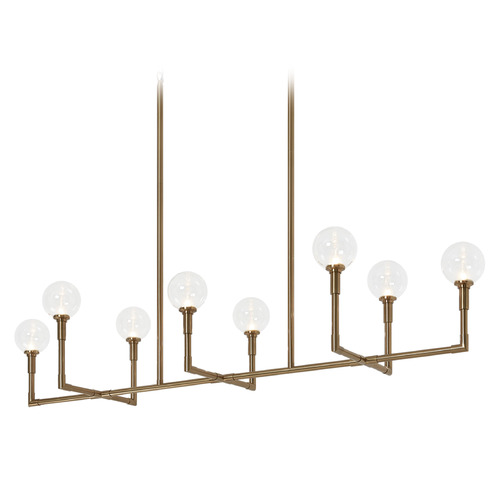 Matteo Lighting Candlestix Aged Gold Brass Island Light