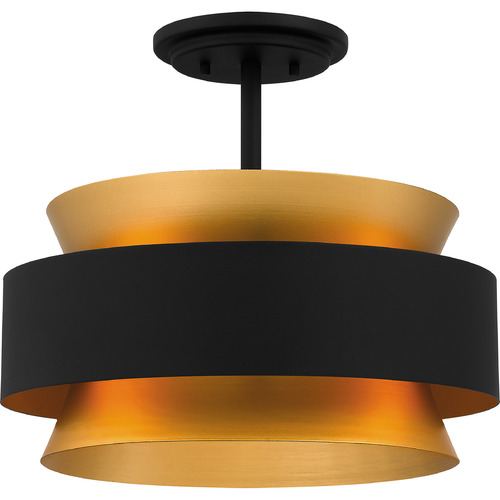 Hagley Semi-Flush Mount in Earth Black by Quoizel Lighting