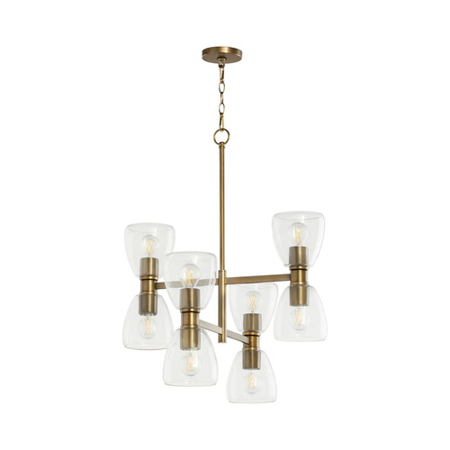 Relo 8-Light Chandelier in Dark Brass by Quorum Lighting