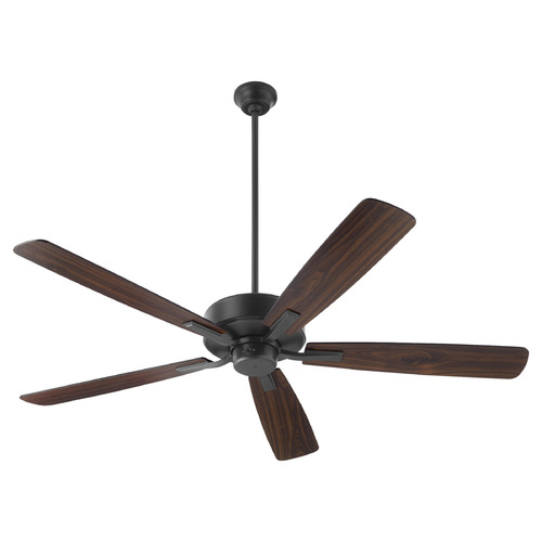 Ovation Matte Black Ceiling Fan Without Light by Quorum Lighting