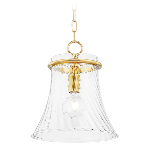 Mitzi Kinsley Small Aged Brass Pendant Light