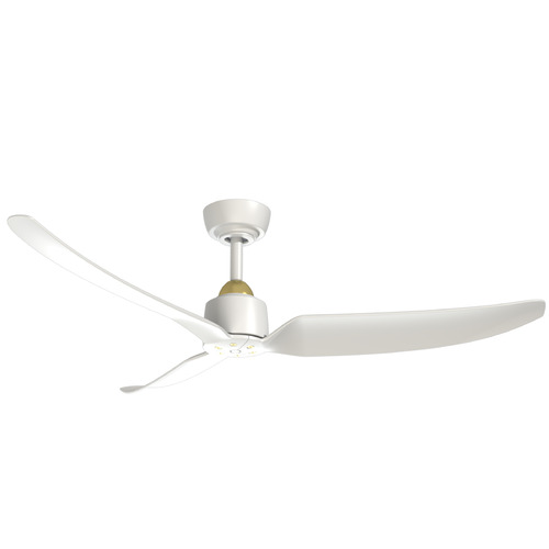 Kuzco Lighting Hugo Brushed Gold & Matte White Ceiling Fan Without Light