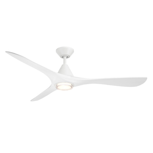 Modern Forms Carve Matte White LED Ceiling Fan with Light