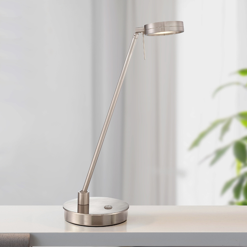 George's Reading Room LED Table Lamp in Brushed Nickel by George Kovacs