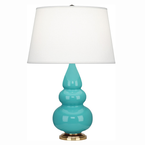 Robert Abbey Lighting Robert Abbey Lighting Small Triple Gourd Egg Blue / Antique Natural Brass Table Lamp with Empire Sha 252X