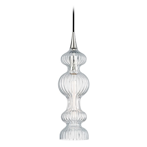 Hudson Valley Lighting Pomfret Polished Nickel Pendant by Hudson Valley Lighting 1600-PN-CL