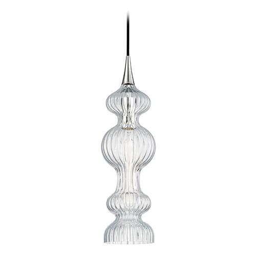 Hudson Valley Lighting Pomfret Polished Nickel Pendant by Hudson Valley Lighting 1600-PN-CL